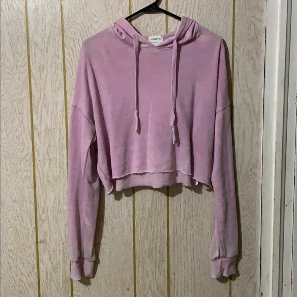 Soft faded pink cropped hoodie